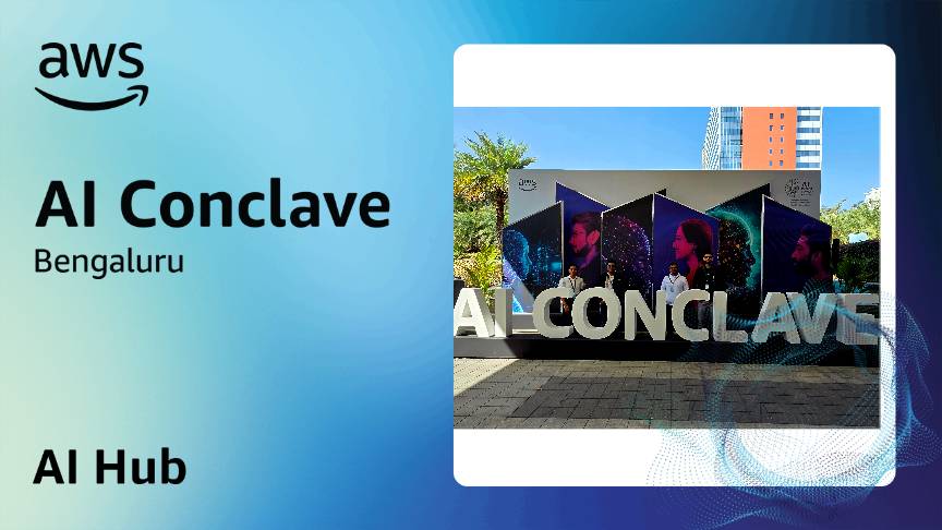 bash_with_satya's tweet photo. Spent time at the AI Hub during the AWS AI Conclave. Real-world AI use cases across industries showed how these technologies already shape everyday experiences. 
#AWSAIConclaveBengaluru 
@AWS https://t.co/p8ezovjQNM