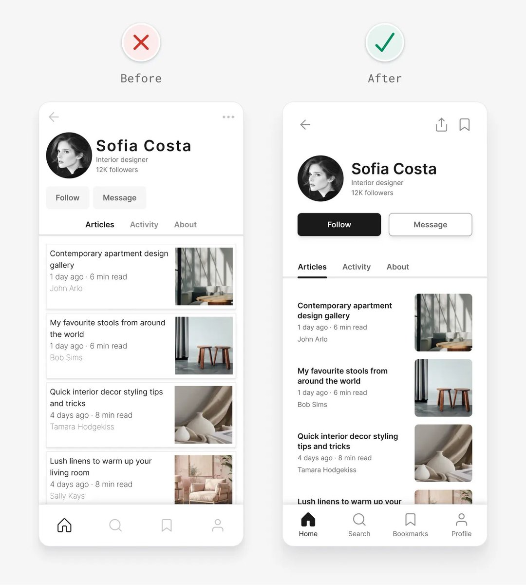 nosuke926's tweet image. デザインはセンスじゃない。

法則を理解すれば、誰でも「使いやすい」UIを作ることは可能。

エンジニアならこのガイドラインは読む価値あり↓
adhamdannaway.com/blog/ui-design…