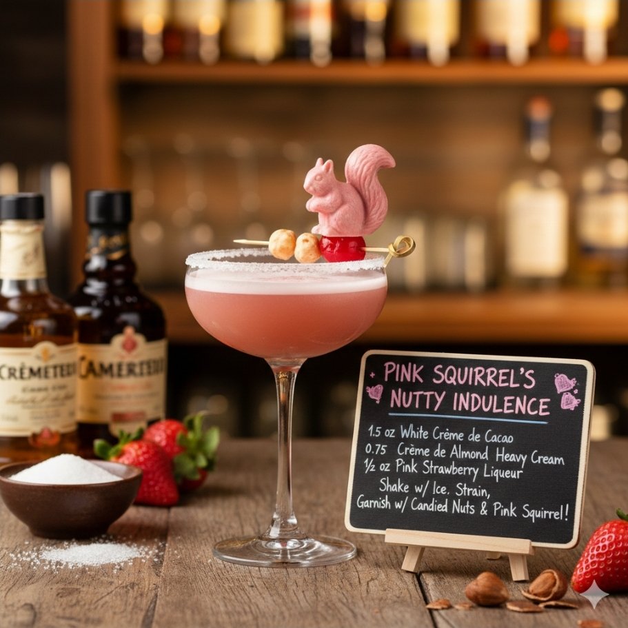SquirrelWestend's tweet photo. #SeemsKindaNutty a pink squirrel cocktail. https://t.co/6TzgHFBFvw