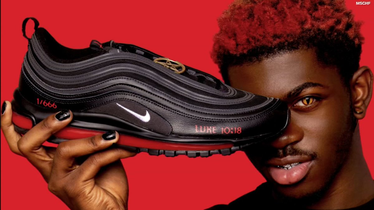 Hey_Zwerner's tweet photo. Remember Lil Nas X's Demon Shoes?

They sold out in under 60 seconds at a $1k+ price tag.

Little know, but they were actually made by a company called MSCHF.

I did some digging and here's exactly how MSCHF comes up with crazy new viral ideas every week: https://t.co/GMKjiHZ469