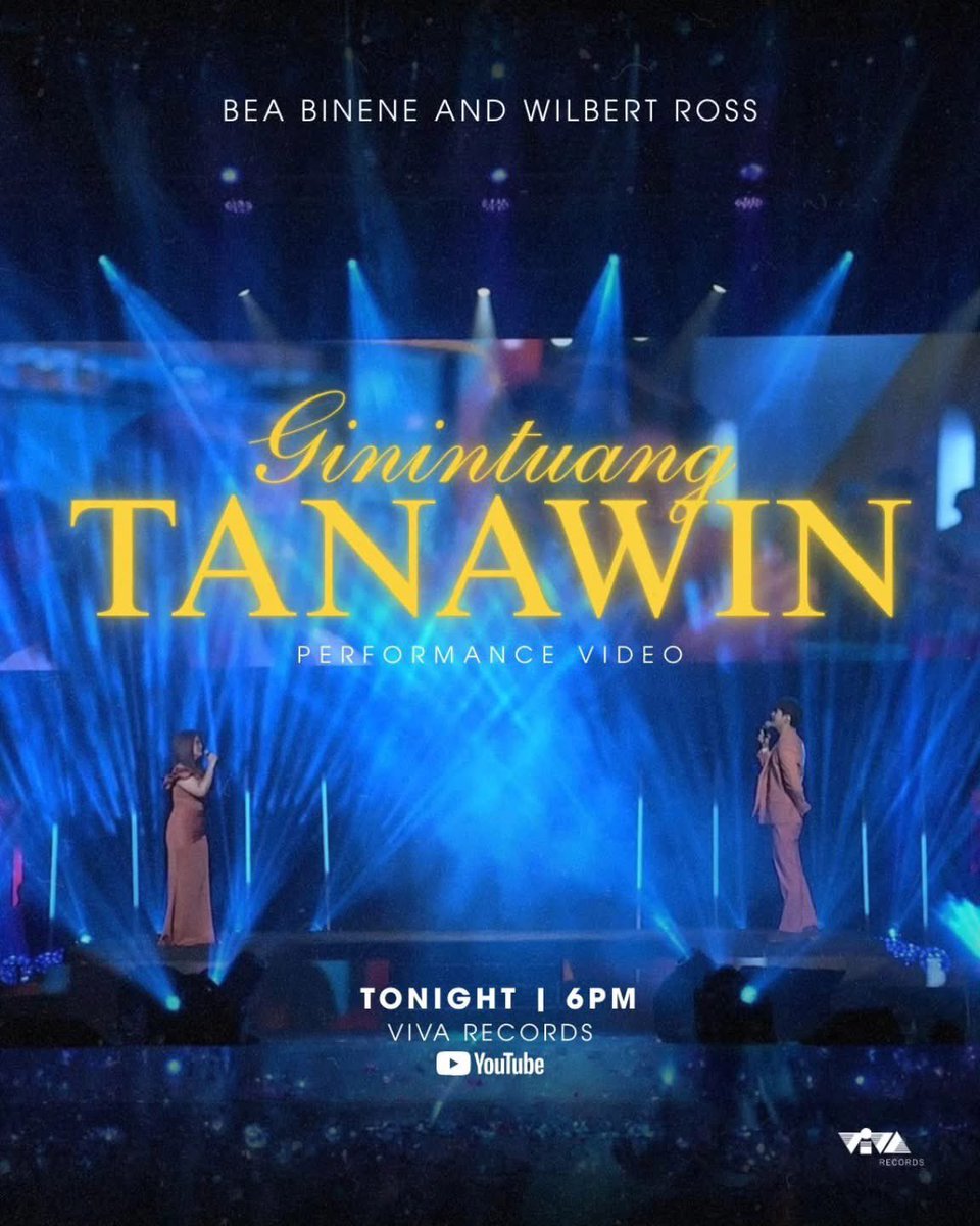viva_records's tweet photo. Catch the premiere of Wilbert Ross and Bea Binene's performance video of 'Ginintuang Tanawin', 6PM on Viva Records YouTube Channel ✨

🔗 https://t.co/kG8eFjpZ87 https://t.co/jyNBEkE78x