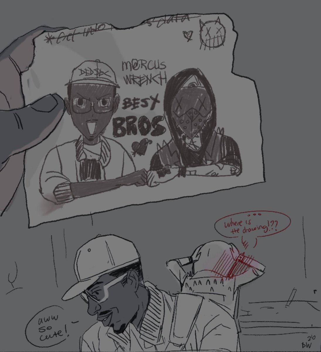 Love letter.. in a way 
AND  older Wrench (WDL) draws Marcus as furry with his fursona- no one can convinces me otherwise! 🐐