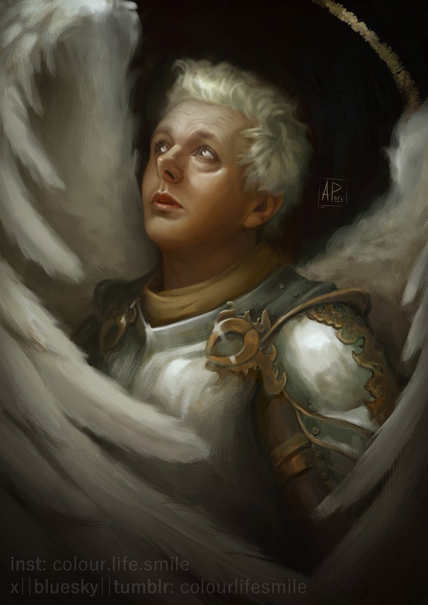 colourlifesmile's tweet image. he’s an angel, not a warrior💔 

#GoodOmens #GoodOmensFanArt