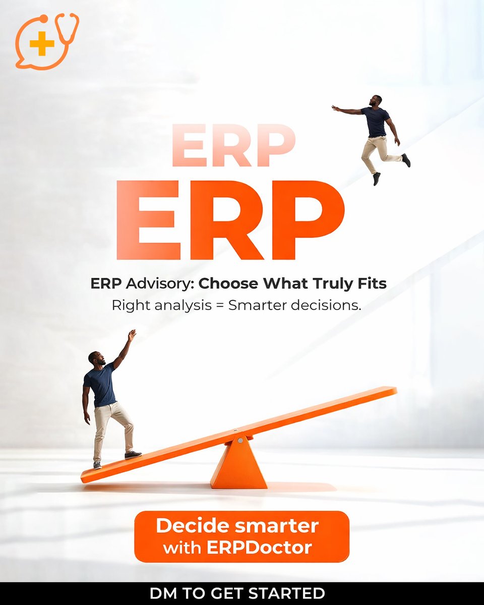 ErpDoctor's tweet photo. ERP isn’t just software—it’s a business decision.
Right analysis leads to smarter ERP choices.
Decide smarter with ERPDoctor.

#ERPDoctor #ERPAdvisory #SmartERP #BusinessDecisions https://t.co/9Kf1cjYyLs