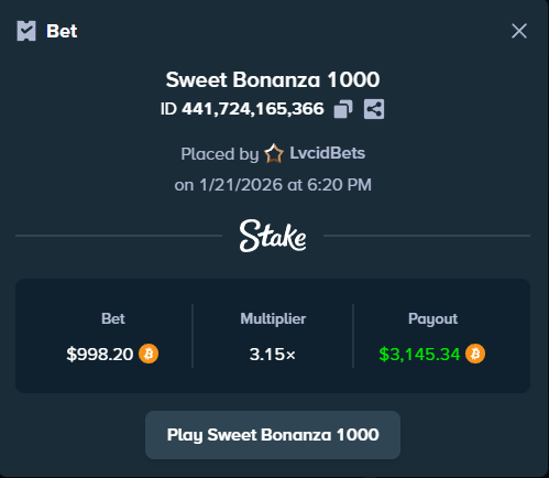 LvcidTG's tweet photo. $1K ALL IN SWEETS 1000 BONUS BUY PAYS OFF! 🍬

REPLY STAKE ID's BELOW FOR TIP👇 https://t.co/o4KASwdioy