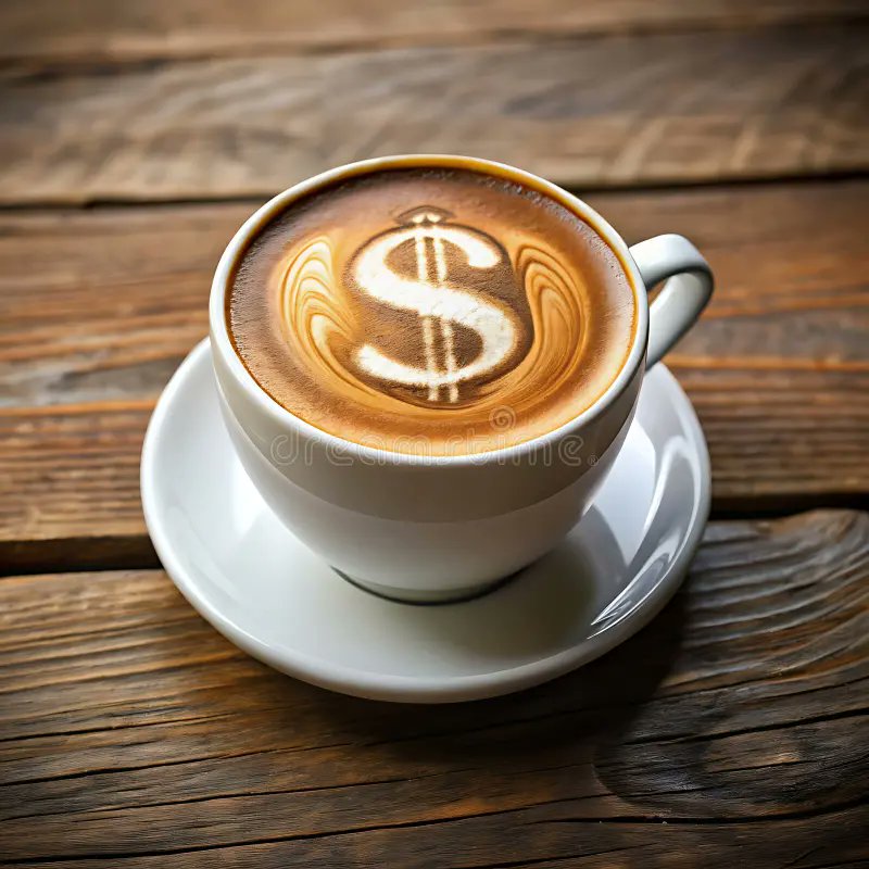 BellaLaRue1's tweet photo. Paying almost $10.00 for a fancy coffee drink and then crying about the economy. #SeemsKindaNutty https://t.co/TbFgi7XMfE