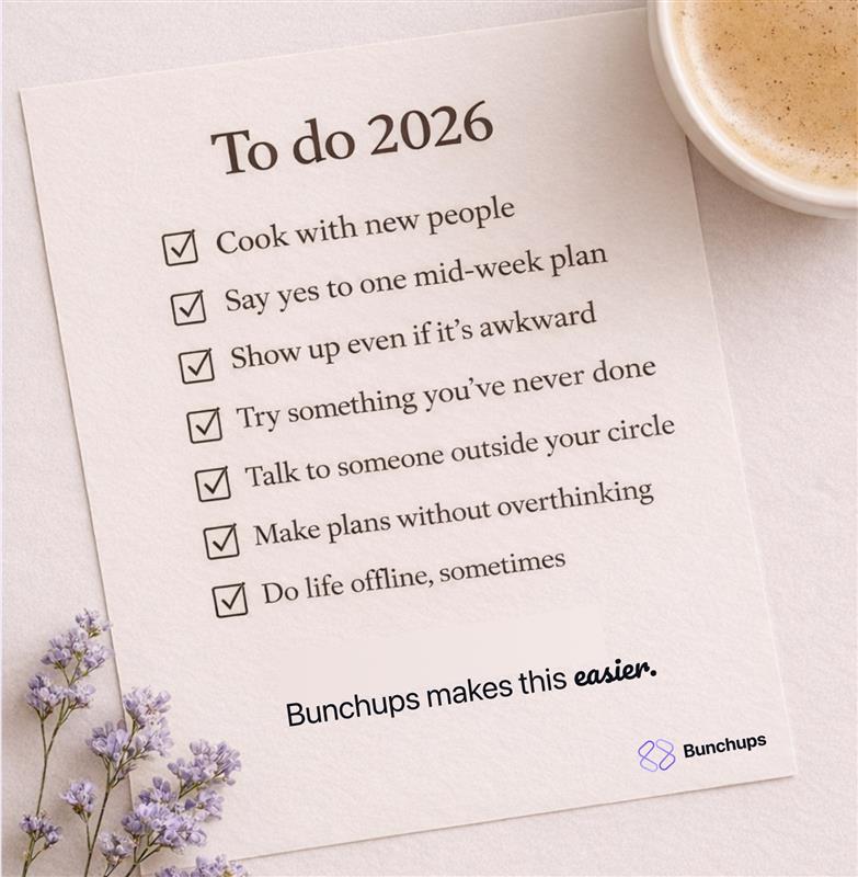 bunchups's tweet image. This year isn’t about doing more.
It’s about showing up more for what you love.
Bunchups makes this easier ✨ 

Download the app. Link in bio.

#Bunchups #DoWhatYouLove #FindYourPeople #SharedInterests #MakeRealConnections #TogetherIsBetter #SocialApp
