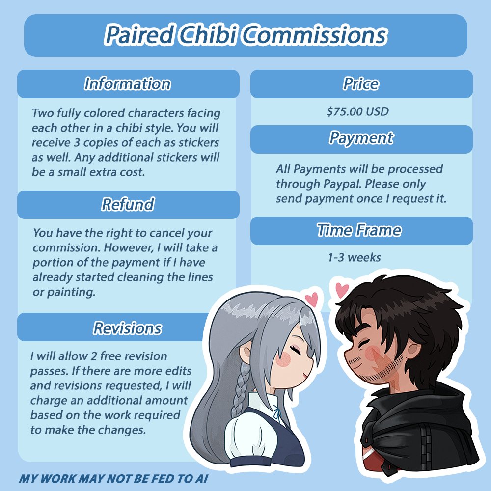 lluvia_yami's tweet image. I am going to start taking commissions in the style of the stickers I have previously designed. More information below.