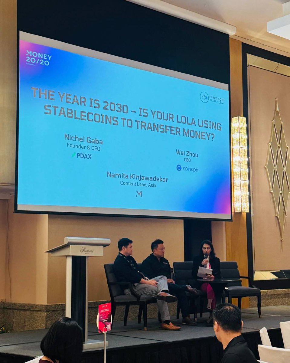 coinsph's tweet photo. Happening now at Money 20/20 🚀

Our CEO, Wei Z., is leading the conversation on the future of stablecoins, from the infrastructure behind them to how they can be integrated into the everyday lives of Filipinos.

Shaping the next generation of digital money in the Philippines. 🇵🇭 https://t.co/3XrbFpq3M1