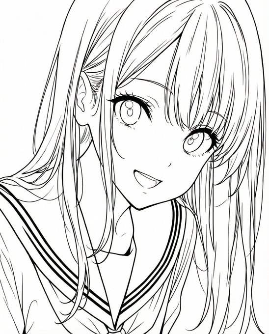 やはり引用ポストの分はそもそも線画が下手だから下手に塗られてただけで(笑)、AIイラストを元に指示したらきれいに塗ってくれました。

1枚目:nanobananaに白黒にしてもらったAIイラスト
2枚目:「アニメ風に色塗りをしてください」と指示
3枚目:髪、肌、服などに塗ってほしい色の点をつける 