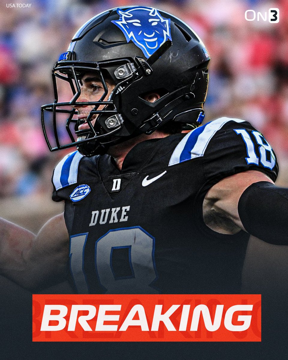 NEW: Duke WR Cooper Barkate has entered the NCAA transfer portal, <a href="/PeteNakos/">Pete Nakos</a> reports. 

Barkate totaled 1,106 receiving yards and 7 touchdowns this season.

on3.com/college/duke-b…