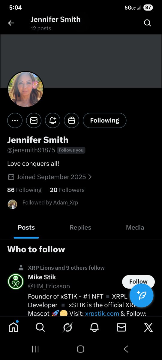 Tonight, I will give a shout out to Jennifer Smith, a true XRP HODL from the USA! 🇺🇸 

Please give her a follow all my friends and followers! Thanks. 🙏 

<a href="/jensmith91875/">Jennifer Smith</a> 🇺🇸