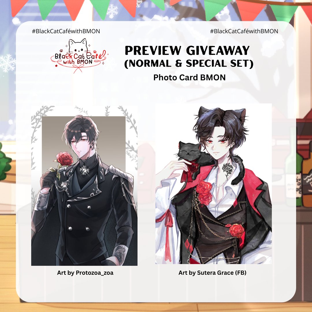 วันนี้ลงทะเบียนวันสุดท้ายนะคะ

‧⋆ ✧˚₊‧⋆. ✧˚₊‧⋆‧‧⋆ ✧˚₊‧⋆. ✧˚₊‧⋆‧
Preview Giveaway Normal &amp; Special Set
‧⋆ ✧˚₊‧⋆. ✧˚₊‧⋆‧‧⋆ ✧˚₊‧⋆. ✧˚₊‧⋆‧

Photo Card บีม่อน
Art by @.Protozoa_zoa / Sutera Grace (FB)
#BlackCatCaféwithBMON #Inwmonเกิดแล้ว