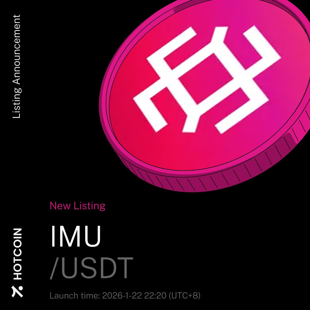 ⏰ IMU/USDT is coming to Hotcoin @immunefi Spot trading opens on Jan 22,  22:20 (UTC+8) 🎉 Zero trading fees for a limited time IMU is the native  token of Immunefi, a leading