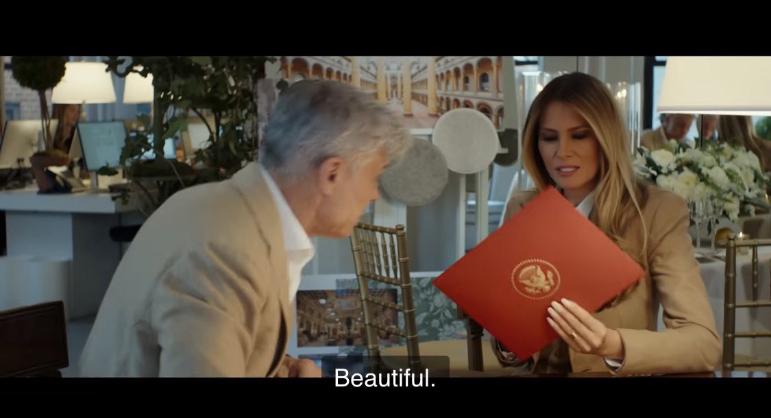 justicecometh's tweet image. From the trailer of Melania 

If you know you know…