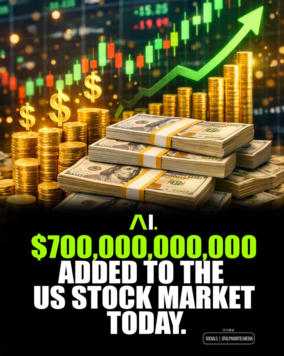 JUST IN: 🇺🇸 $700,000,000,000 added to the US stock market today.