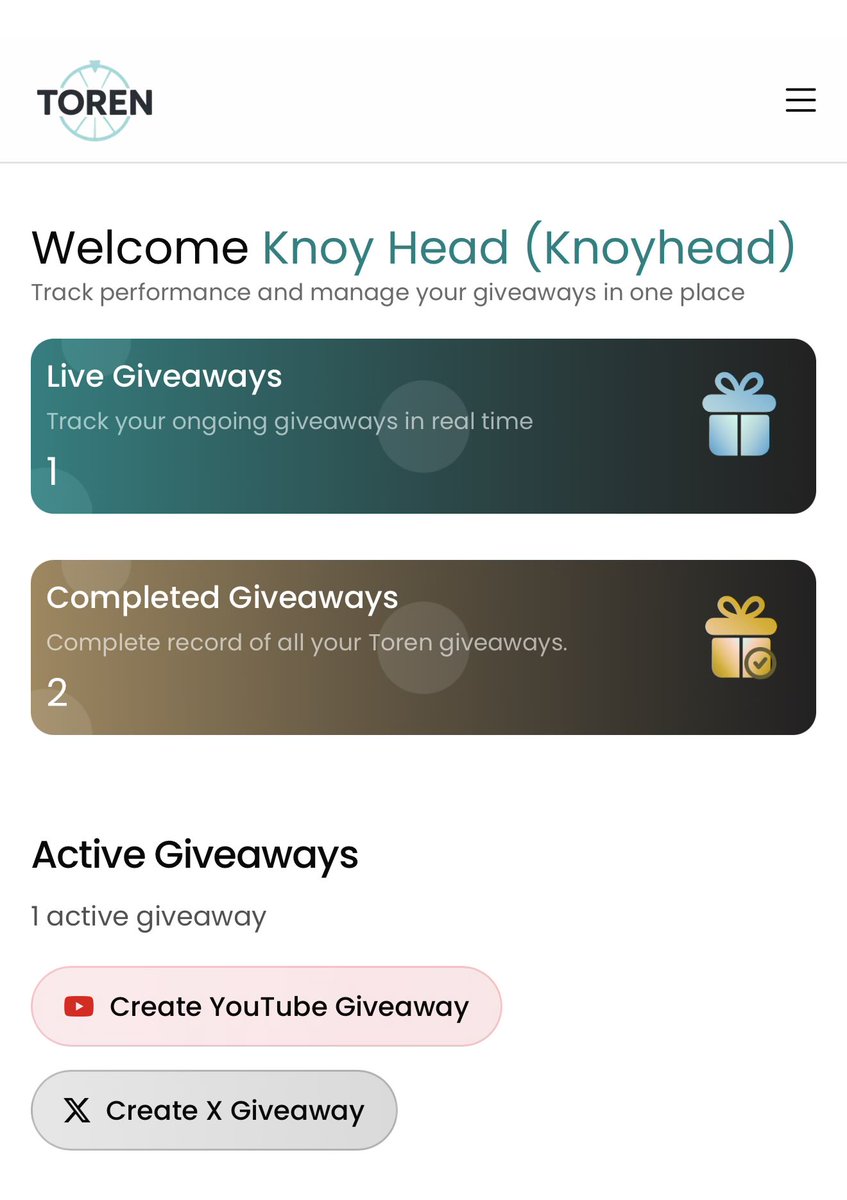 Successfully using X's API to build a giveaway winner drawing tool is very tricky and freaking expensive 😅 Not giving up, though. <a href="/torenhub/">Toren</a> is still in the works. Someone had to give it a shot, right? 

Here's a screenshot of the user dashboard during testing so far.