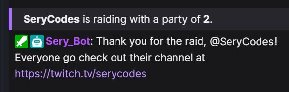 SeryCodes's tweet image. I hear auto raid shoutouts is something y'all Twitch streamers are interested in?

Coming soon...