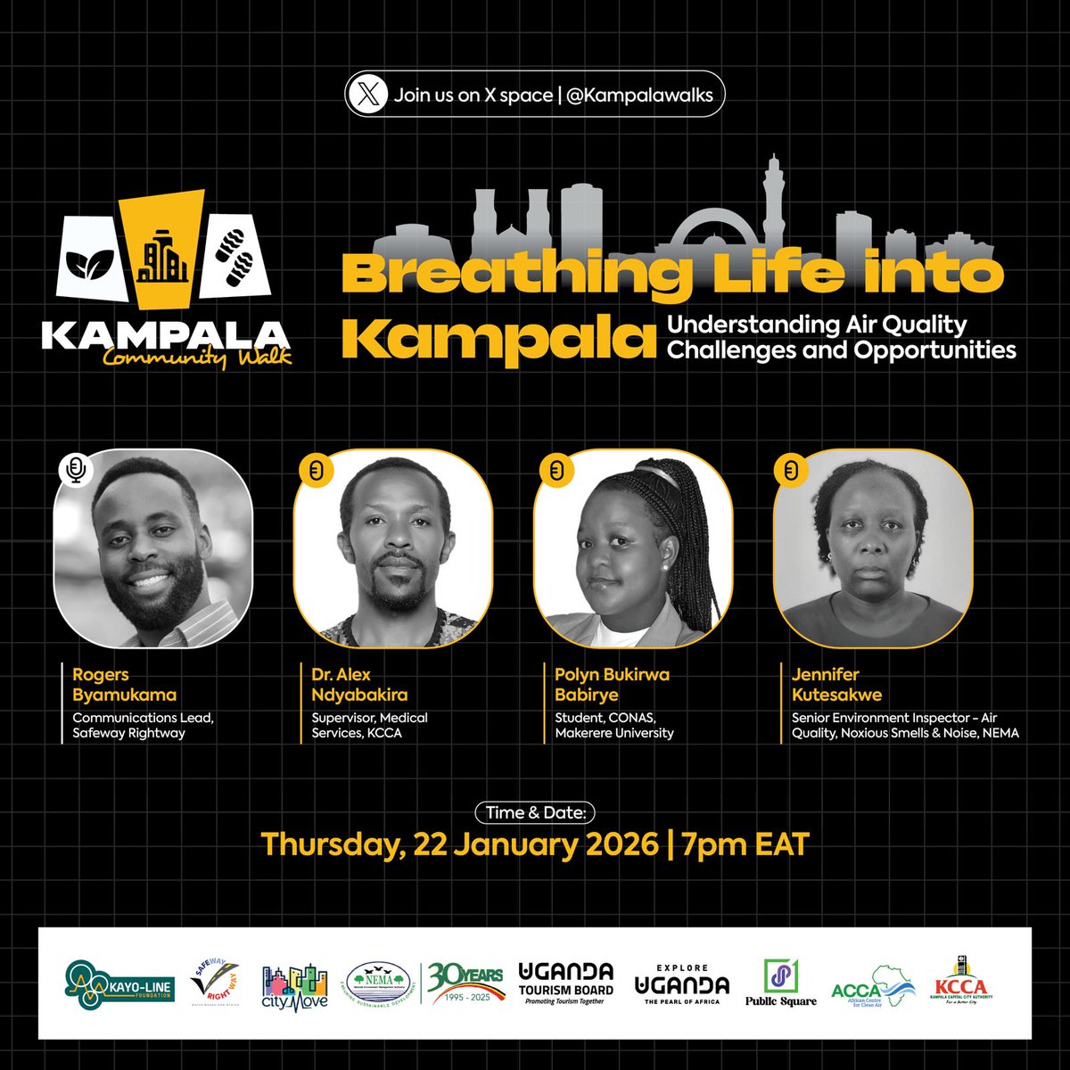 Kampalawalks's tweet photo. Through @Kampalawalks, we’ve explored different parts of the city. Some with cleaner air, others telling a very different story.

What does this mean for our health, our streets, and our future?

Join us tonight as we unpack it together.

🚨 Set that reminder
#Walk4CleanAirUG https://t.co/ur0DZ2QKPK
