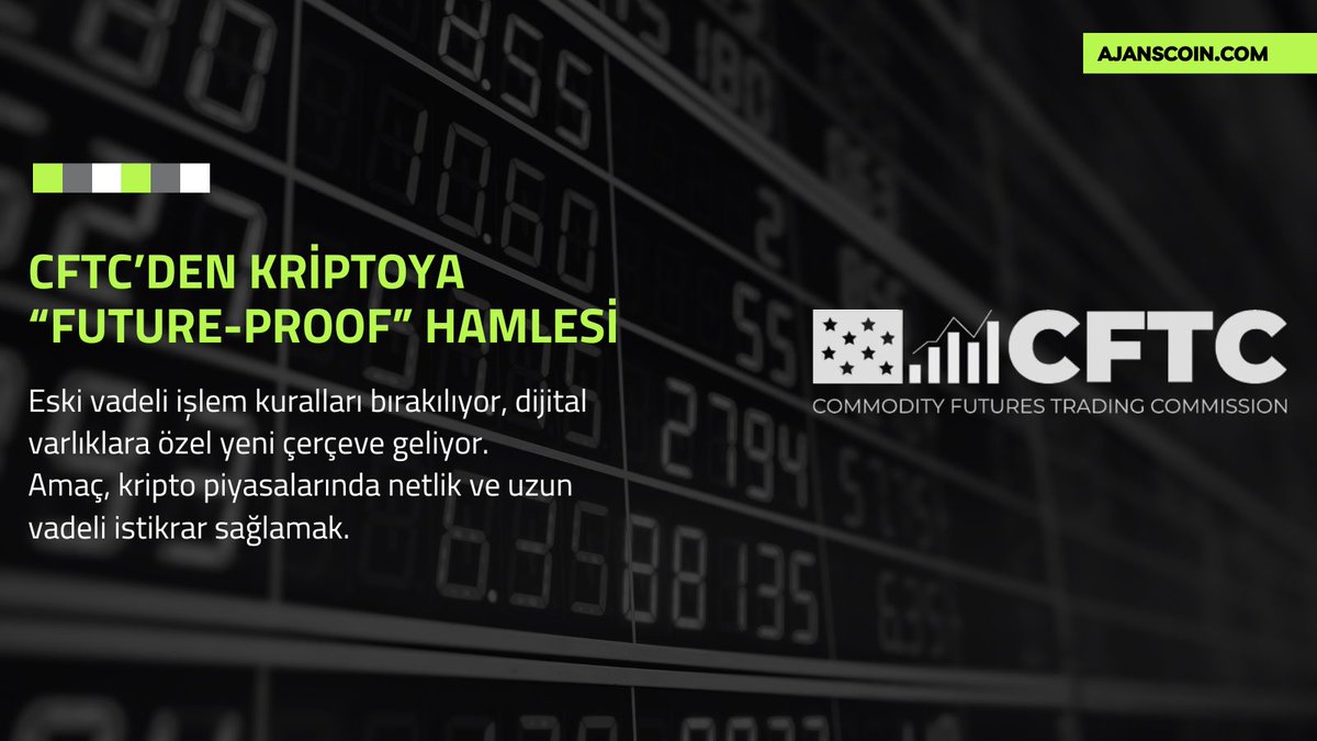 ajanscoin's tweet image. CFTC Başkanı Mike Selig, kripto piyasaları için “Future-Proof” adlı yeni düzenleyici girişimi açıkladı.
Amaç: tarım vadeli işlemlerinden kalma eski kuralları bırakıp, dijital varlıklara özel, net ve sürdürülebilir bir denetim çerçevesi oluşturmak.

#CFTC #kripto #futureproof