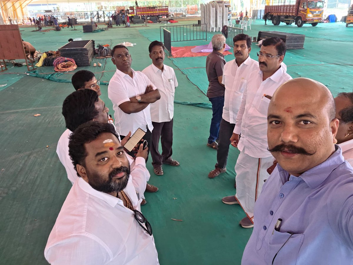 TnWing18162's tweet photo. Inspected the Jan 23 #PublicMeeting venue for Hon’ble @narendramodi ji with #NRICell State Office Bearers, #NRIWing District Presidents & #DistrictOfficeBearers. Arranged #Banners, #MediaOutreach and planned #Caps for 3000 #Karyakartas. All set for #Vishvaguru #ModiJi darshan 💐 https://t.co/7n9tNLHYiS