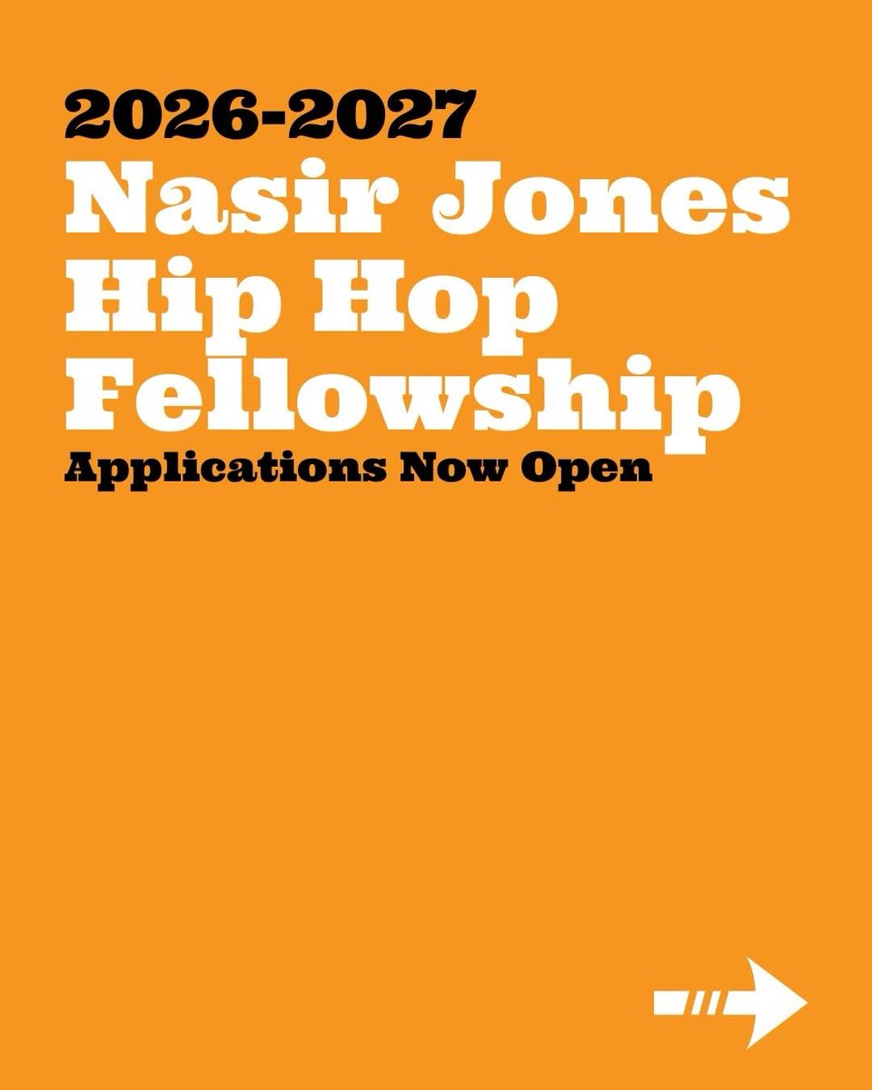 ImadeIyamu's tweet image. Nas has announced that applications are open for his Nasir Jones Hip-Hop Fellowship at Harvard University's W.E.B. Du Bois Research Center for 2026-2027 

20 people from North America, Africa, Asia,  Europe, North America, the Caribbean, etc, are chosen work on projects in the…