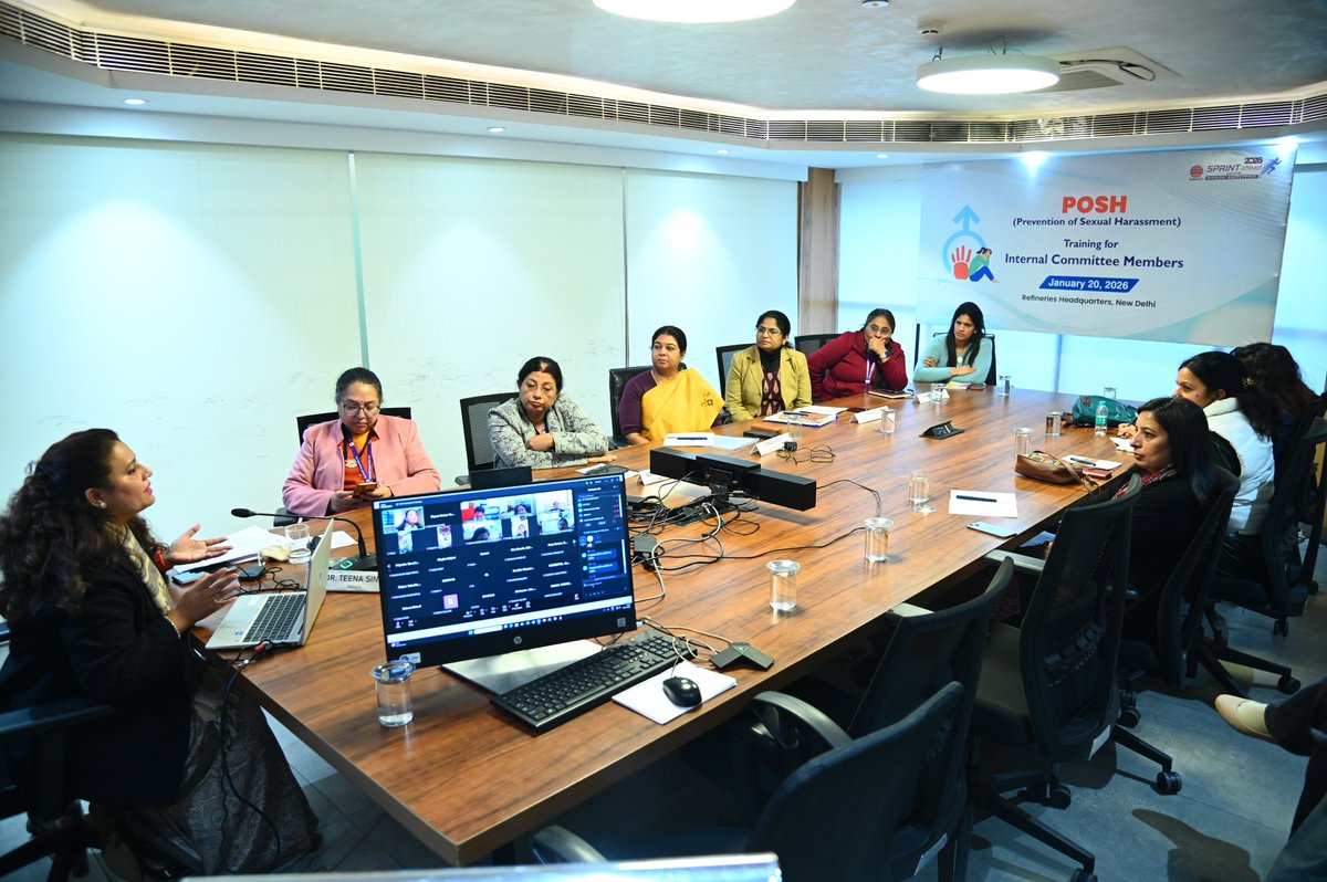 IOCRHQ's tweet image. POSH Training Programme was held for internal committee members at @IndianOilCl Refineries and Refineries HQs, focusing on roles, inquiry procedures, and statutory compliance under the POSH Act, 2013 reinforcing IndianOil’s commitment to a safe and respectful workplace. #POSH