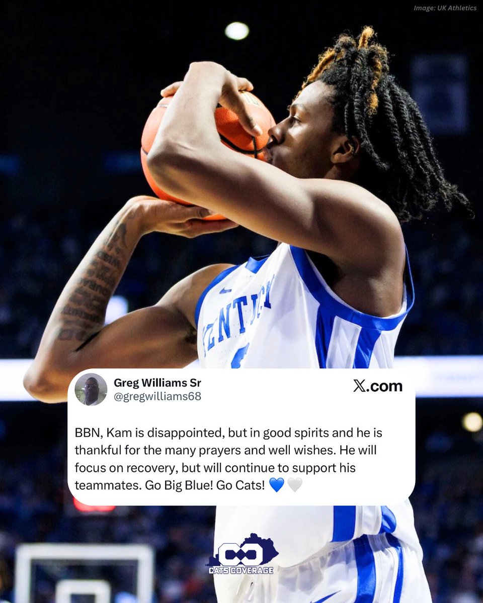 Cats_Coverage's tweet image. Kam Williams’ father puts out a statement on his son’s foot injury (broken foot).