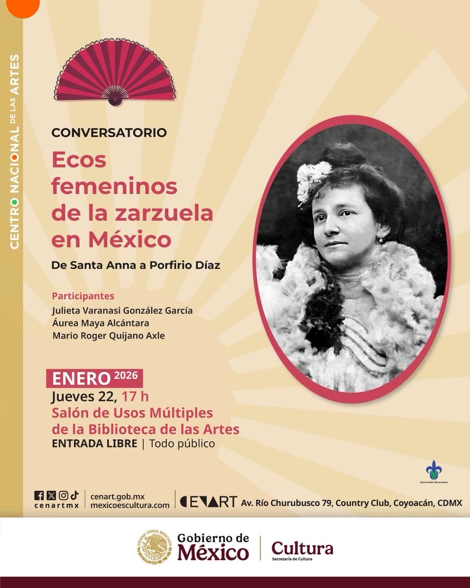 Aurea_Maya's tweet photo. Hablemos de la zarzuela y la labor de las mujeres en el conversatorio organizado por la Biblioteca de las artes del Cenart. Presencial o por streaming vía IG y Fb 😀
Jueves 22, 17 horas 📆 https://t.co/WTt2Et39ey