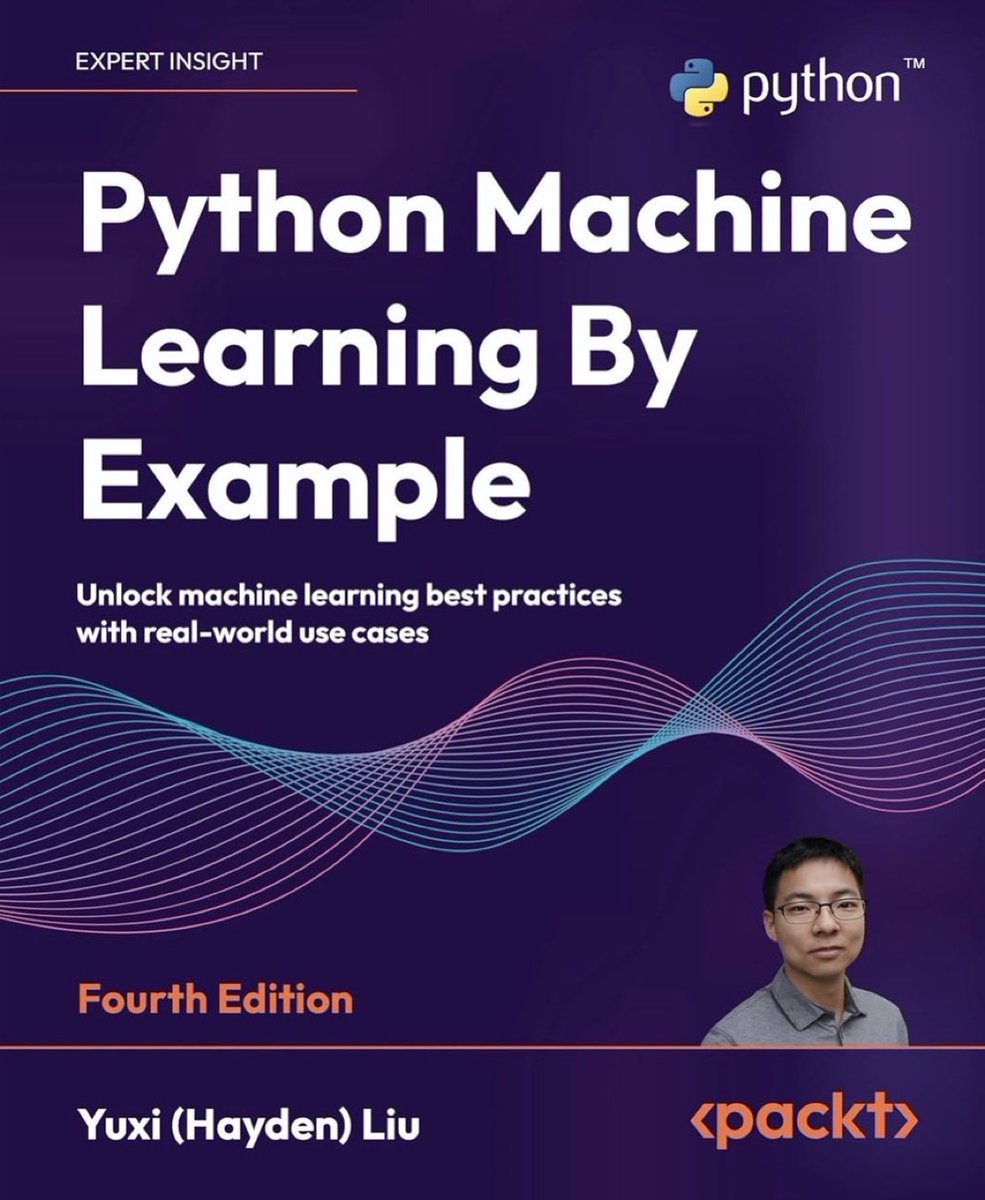#Python #MachineLearning By Example: amzn.to/3MczBwk v/ <a href="/PacktDataML/">Packt Data Science & Machine Learning</a>

518-pages! What you will learn:

🟣Machine learning best practices throughout data preparation and model development

🟣Build and improve image classifiers using convolutional neural networks (CNNs) and