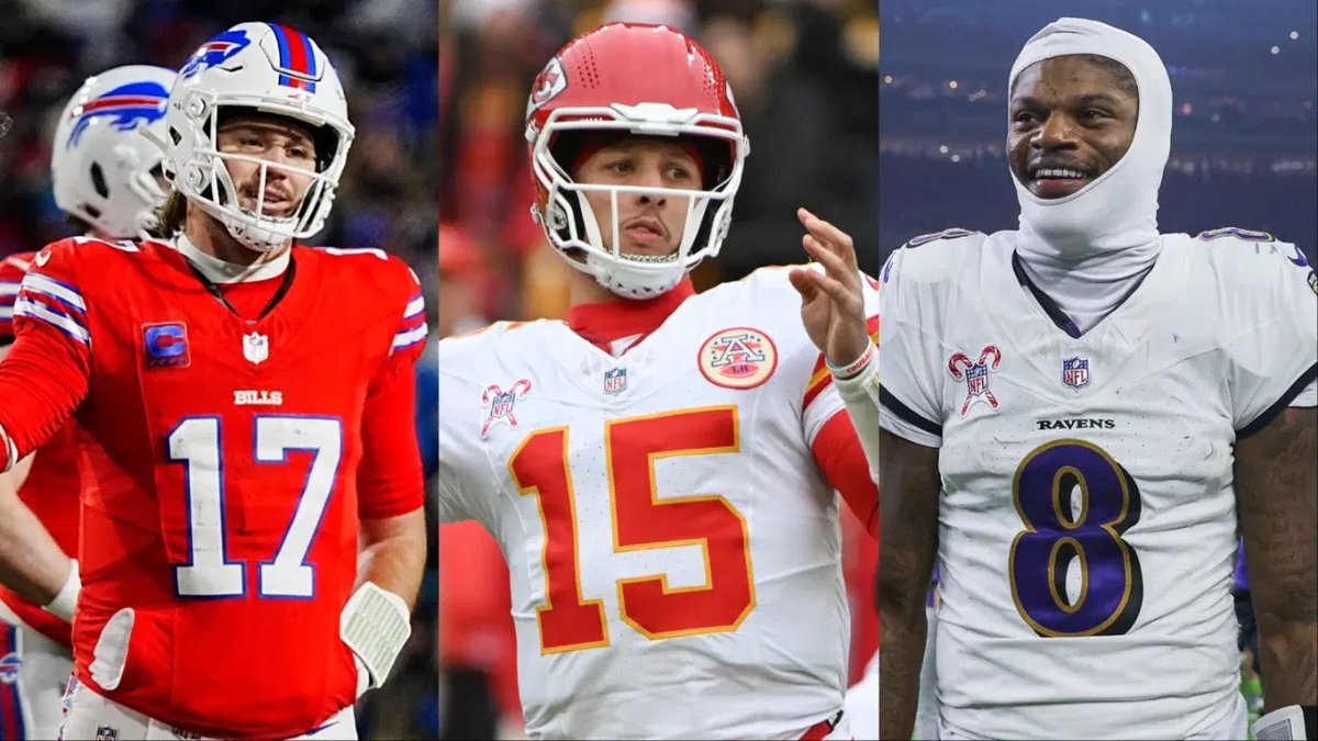 BrewsNBallPod's tweet photo. Patrick Mahomes MISSED the playoffs
Lamar Jackson MISSED the playoffs
Josh Allen LOST in the playoffs 

These are still the TOP 3 QBs in the league and it’s not even close. 

#NFL #RavensFlock #BillsMafia #ChiefsKingdom https://t.co/c8nC2mWgdg