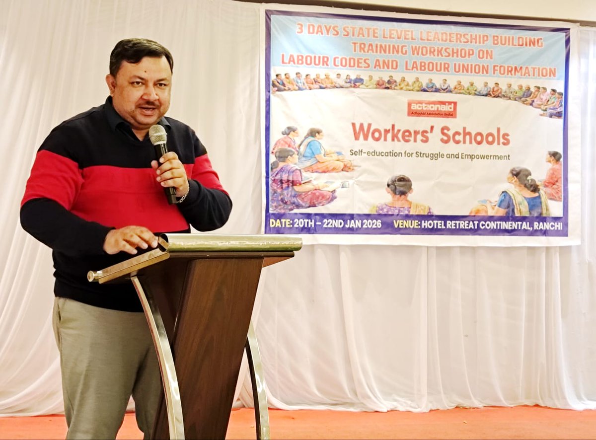 getzi_joel's tweet photo. @ActionAidIndia  organized state-level Workers’ School in Ranchi. Mazdoor Pathshala is a structured capacity-building initiative by ActionAid Association designed to empower construction and informal workers through sustained learning and collective action. #MazdoorPathshala https://t.co/FcTTLSGo4q