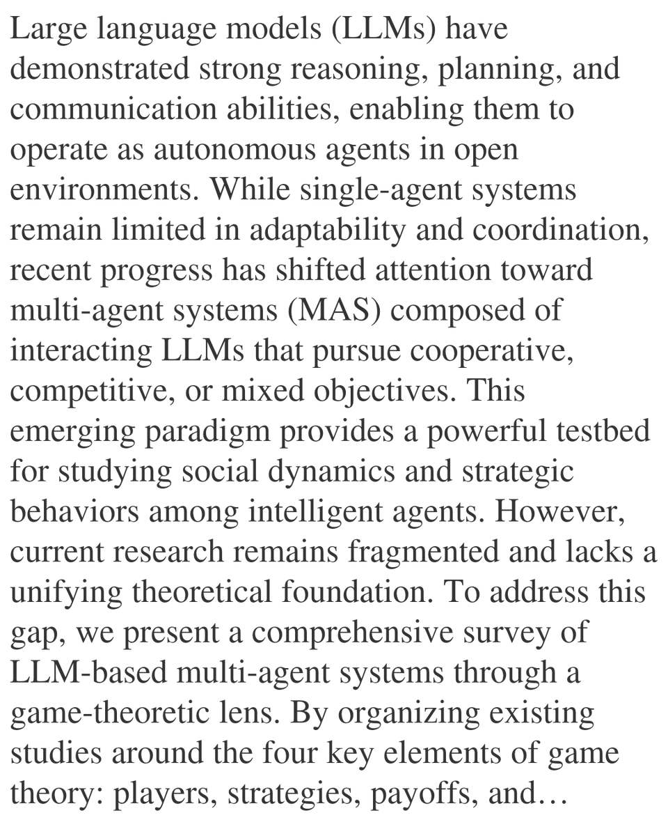 PIN's tweet image. Game-Theoretic Lens on LLM-based Multi-Agent Systems

Jianing Hao, Han Ding, Yuanjian Xu, Tianze Sun, Ran Chen, Wanbo Zhang, Guang Zhang, Siguang Li
arxiv.org/abs/2601.15047 [𝚌𝚜.𝙼𝙰 𝚌𝚜.𝙶𝚃]
