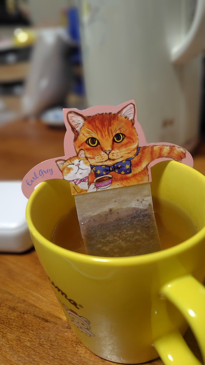 いい湯だなみたいな猫ティーパック
横の猫はカップ持って浸かっとるがねw
去年サラダ館で見つけて、これが最後の1杯
まだ売ってるかなぁ
買った時残り２つで買い占めた
シャディのサラダ館は案外穴場
面白いものもちょっと売ってる
他にシャレオツなものを置いてる店が近くにない田舎(笑)