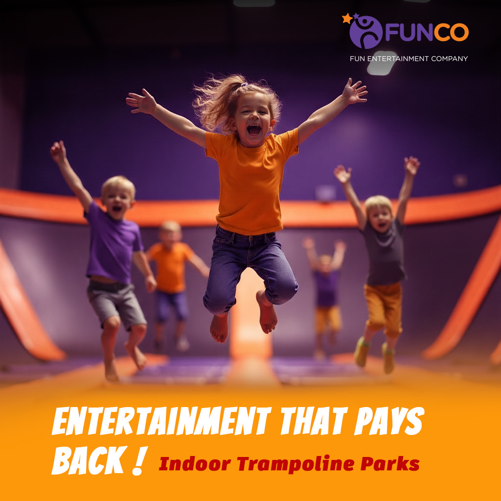 Kids have fun, revenue jumps! Indoor trampoline parks draw repeat visits, birthdays &amp; groups year-round. #Funco #FuncoEntertainment #FuncoTrampoline #Dubai #UAE #DubaiBusiness #TrampolinePark #KidsEntertainment #IndoorFun #ProfitableBusiness #EntertainmentBusiness #FamilyFun