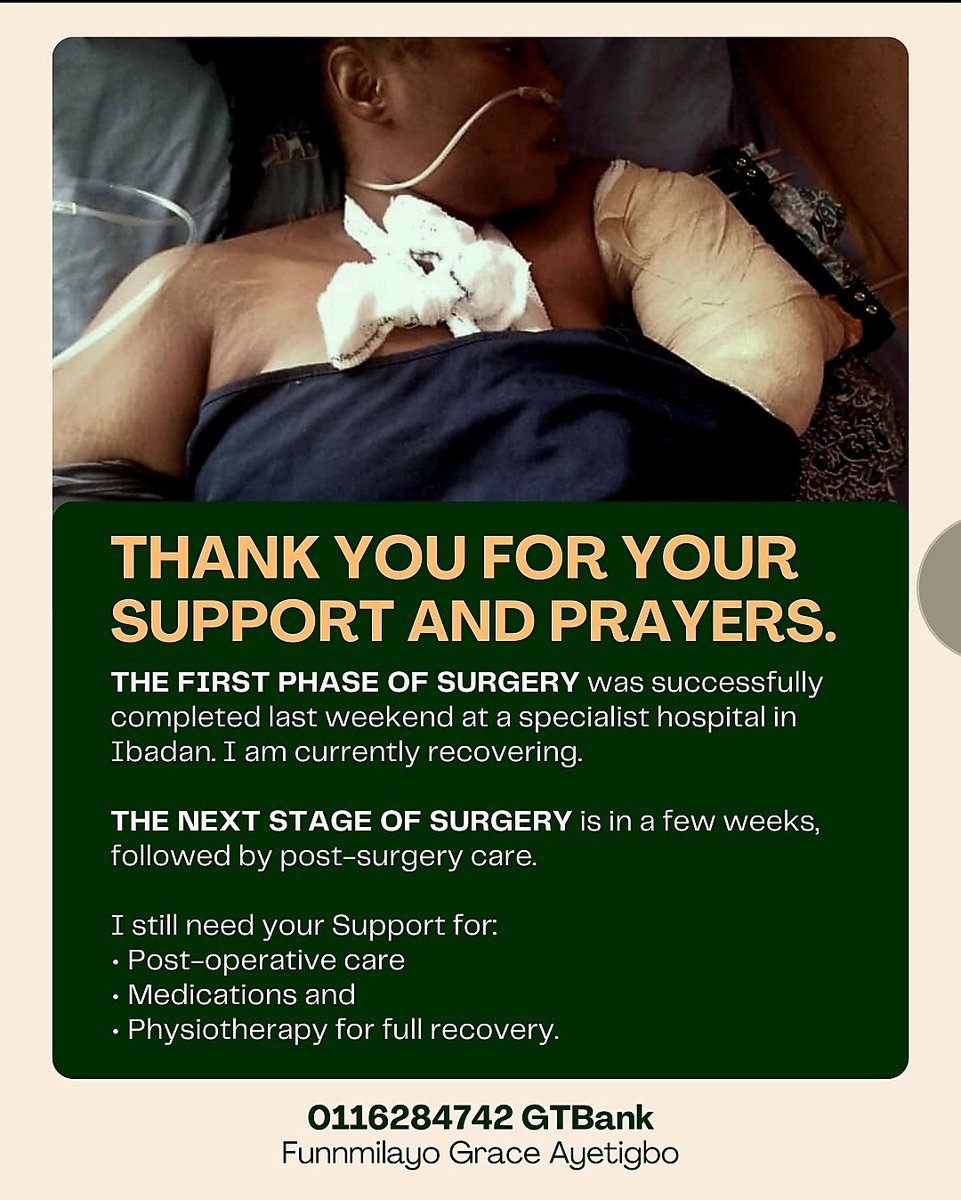 Last week, I was at my breaking point. 💔

A 7-year bone infection caused my arm implant to fail. I was scared of losing my arm.

Today, I’m recovering from Phase 1 of surgery because of your kindness.

Thank you for saving my Arm🙏