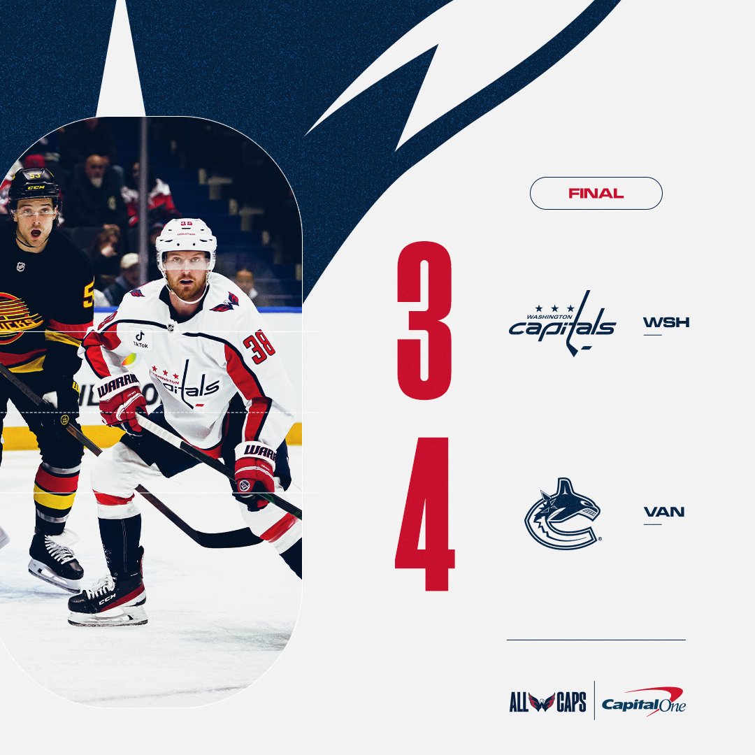 Capitals's tweet photo. Final from Vancouver

#CapsNucks https://t.co/Fczl5ZOn5E