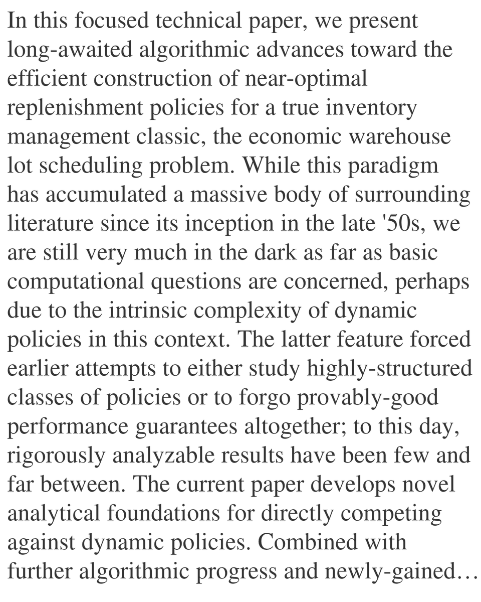 Economic Warehouse Lot Scheduling: Approximation Schemes via Efficiently-Representable DP-Encoded Policies

Danny Segev
arxiv.org/abs/2601.14993 [𝚌𝚜.𝙳𝚂 𝚖𝚊𝚝𝚑.𝙾𝙲]