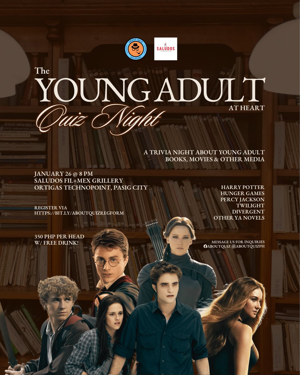 aboutquizph's tweet photo. YA Quiz Night happening this Monday! 

Register now! https://t.co/EostBMdQdJ