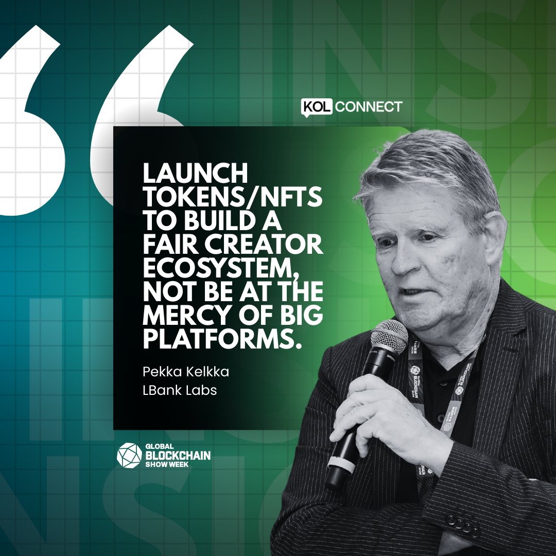 "You can launch your own token or NFTs... and build a business strategy with this mechanism. This way we can create a democratic, fair content creator ecosystem, not be at the mercy of the big platforms." —  <a href="/pkelkka/">Pekka Kelkka - Papa Blockchain</a>

Web3's answer to creator platform dependency.

#GBS2025