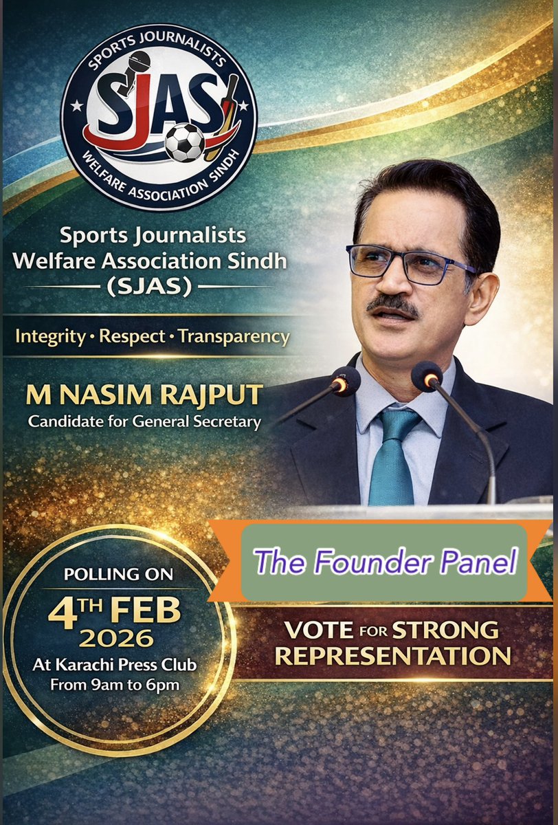 UbaidAwan's tweet photo. Sports Journalists Association Sindh @OfficialSjas going to see a new phase, we will bring a positive change. IA
@GhaffarSports @aaliaaaliya @iRashidLatif68 @sohailimrangeo @bhattimajid @iamfawadalam25 @SAfridiOfficial @hashmi_shahid https://t.co/pCDHTxw5Ho