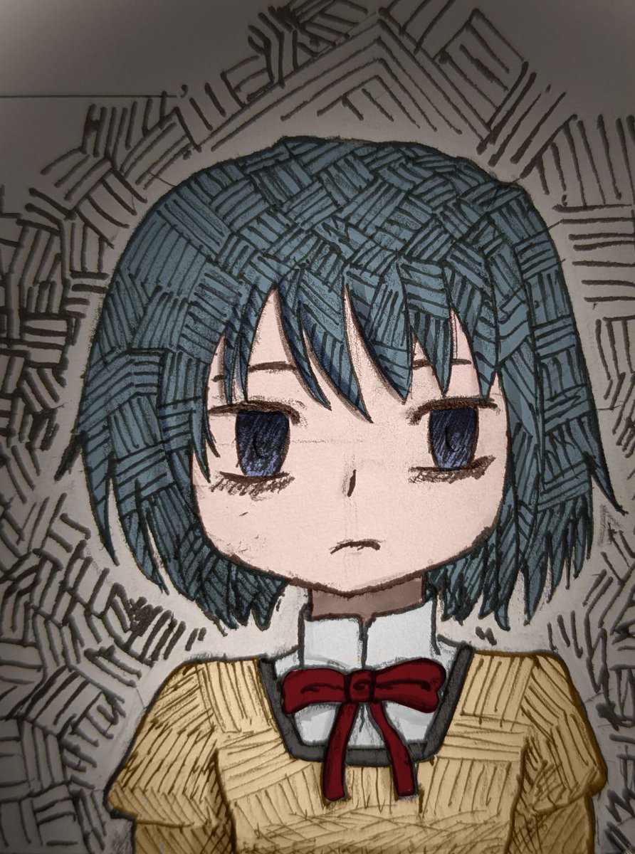 RaizLeow's tweet photo. Just a sketch I did in class and colored later #madoka_magica https://t.co/gUhhAe886J
