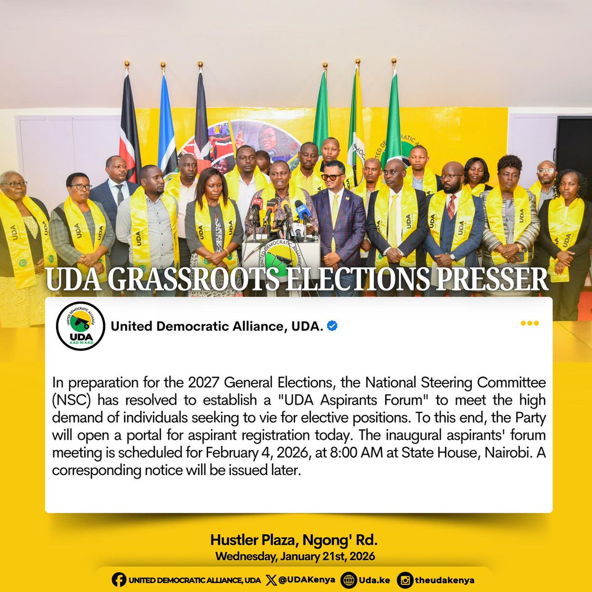 NaiBlogger's tweet image. The forum will provide aspirants with policy briefings, strategic guidance, and a shared understanding of the party’s national agenda ahead of the next general election. #UDAImejipanga UDA Painting Kenya Yellow  Chama Iko Imara