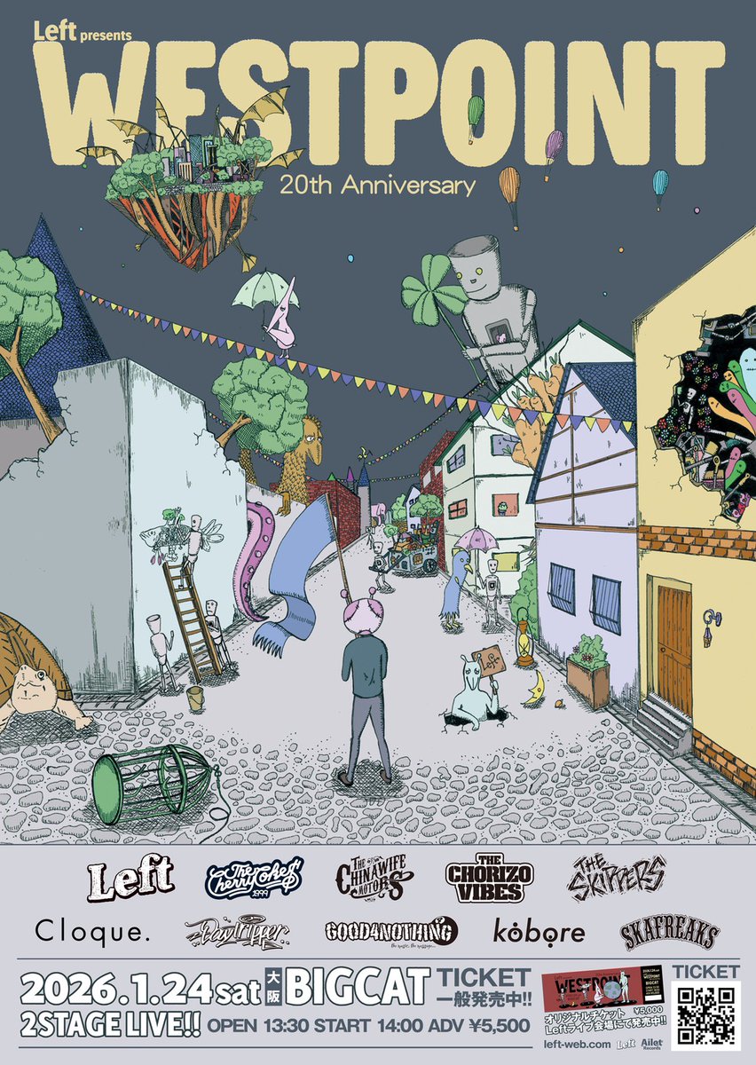 THE_CHERRYCOKES's tweet image. 【本日大阪‼】
2026.1.24.sat大阪心斎橋BIG CAT
Left presents 『WEST POINT』20th Anniversary
開場13:30/開演14:00
前売り¥5,500-/当日¥6,500-

2026年1発目の大阪ドンチャン‼🍻🔥
皆様のご来場をお待ちしております‼
#チェリコ
#Left