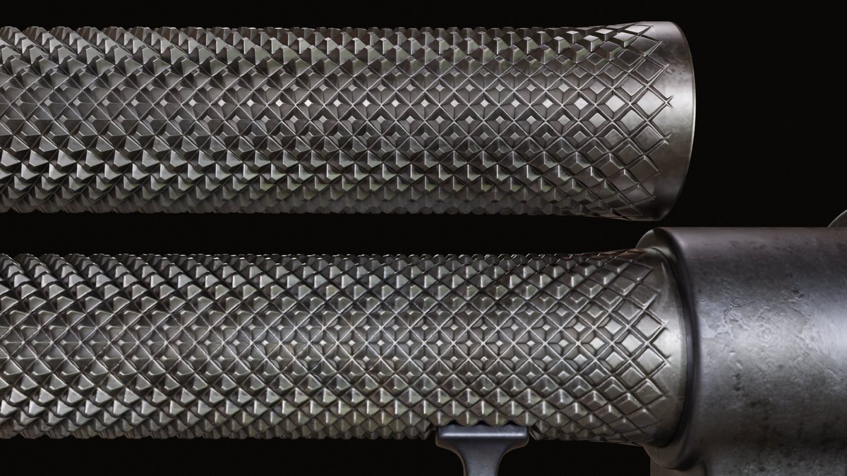 More bevel shader tests.

The original barrel (bottom) was a voxel remeshed boolean result. The new barrel (top) is the same boolean but with the bevel shader applied.

Definitely like the new version way more.