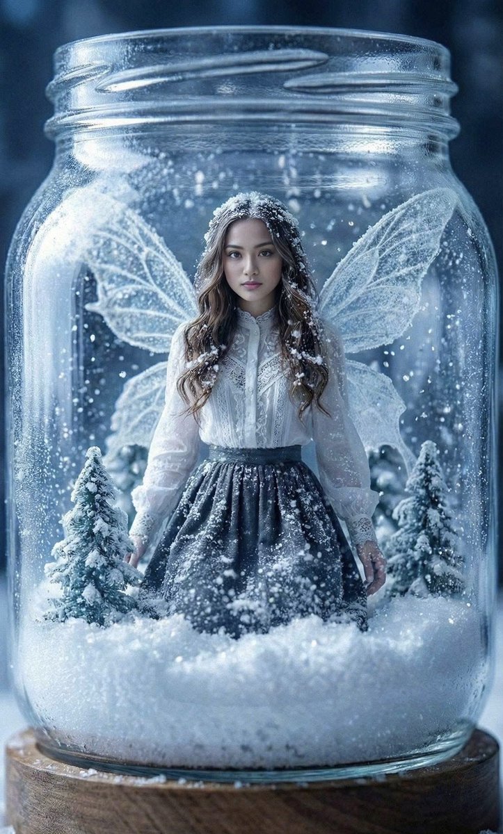 minhhaiverse's tweet photo. She stands quietly in the cold,
not trapped — just waiting for the right season to open the jar. ❄️✨

#winterfairytale #quietstrength #innerworld #stillness #magicwithin https://t.co/QmXxv22yXa