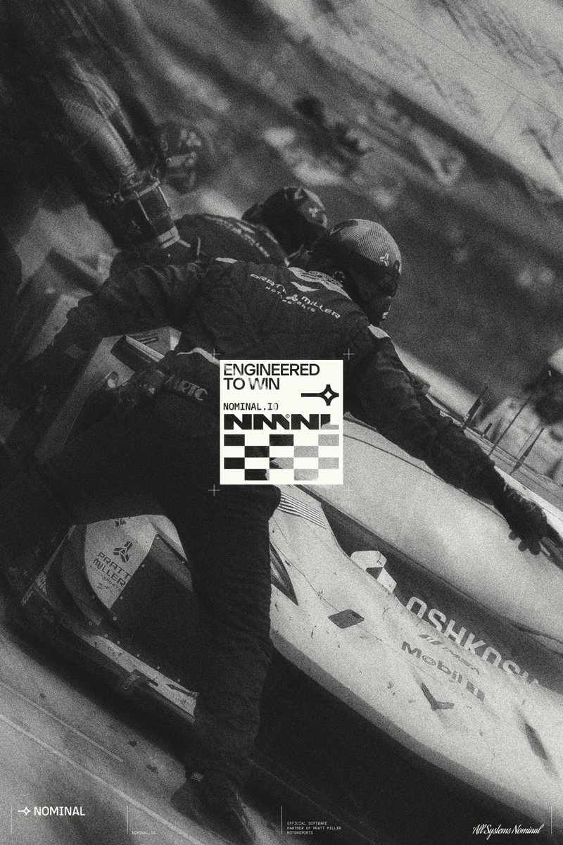 Nominal_io's tweet photo. .@PrattMillerMS is America's most successful sports car racing team. 129 wins. 9 Le Mans victories. 16 team championships. A winning tradition built on engineering excellence.

Last season they swept the IMSA GTD Pro championship: driver, team, manufacturer.

This season they're running Nominal.

A race weekend generates terabytes of telemetry. Thousands of real-time decisions. Engineers coordinating across time zones, shifts, and systems. Nominal gives Pratt Miller one platform for testing, telemetry, and race operations.

Nominal is becoming the data backbone for their racing operation, from the shop to the track. Instrumentation management, wind tunnel testing, driver simulation, race day telemetry. Thousands of sensor channels and terabytes of data, all flowing through one connected platform so their engineers can make decisions in seconds instead of hours.

Pratt Miller x Nominal. Engineered to win.
