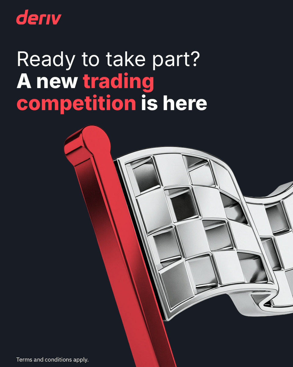 Derivdotcom's tweet photo. ๐ Trading competition OPEN!
๐
Feb 3 โ 17 |
Registration: Jan 20 โ Feb 10
๐ฐ $2,000 prize pool
๐ Demo Deriv MT5 with $10K virtual funds
Ready to prove your trading skills? Register now ๐ https://t.co/XR3MMlXiSu
#TradingComp #RegisterNow #Deriv
Disclaimer: Deriv (SVG) LLC has a registered office at First Floor, SVG Teachers Credit Union Uptown Building, Corner of James and Middle Street, Kingstown P.O., St Vincent and the Grenadines. Results in simulated trading do not reflect real trading outcomes. Real trading carries risk of loss. See T&Cs for details.
