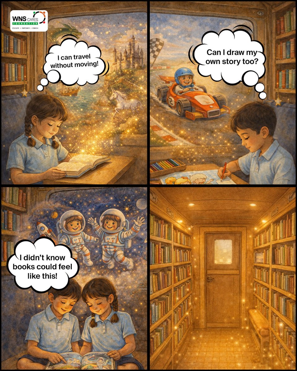 WnsWcf's tweet photo. Some stories don’t stay on shelves, they travel. Our #MobileLibrary rolls into communities, turning pages into adventures and sparking imagination, creativity, and confidence. The library moves on, but the curiosity and dreams stay with every child. 📚🚐✨ #WCF https://t.co/MlsgMqiWum