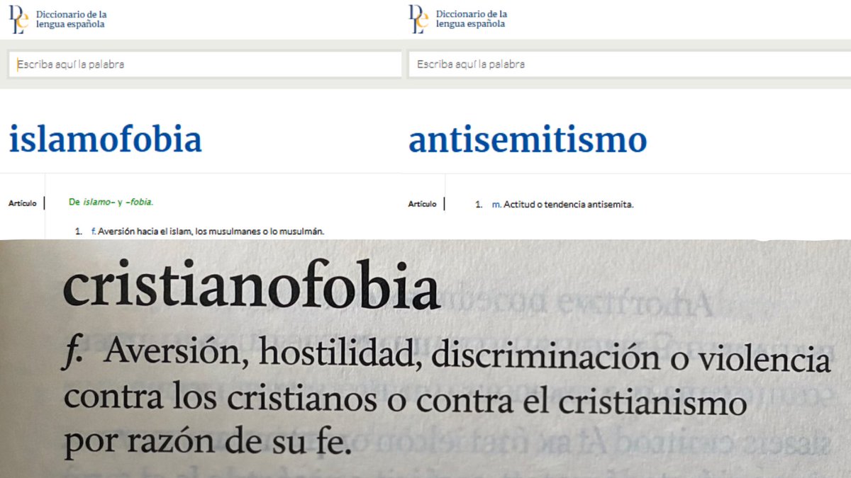 AbogadosCrist's tweet photo. 🧐¿Por qué crees que el término "cristianofobia" no está en el diccionario?